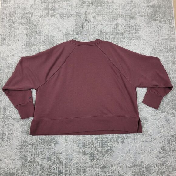 Nike Top Womens 2X Burgundy Plus Dry Versa Cropped Training Pullover Sweatshirt - Picture 6 of 10